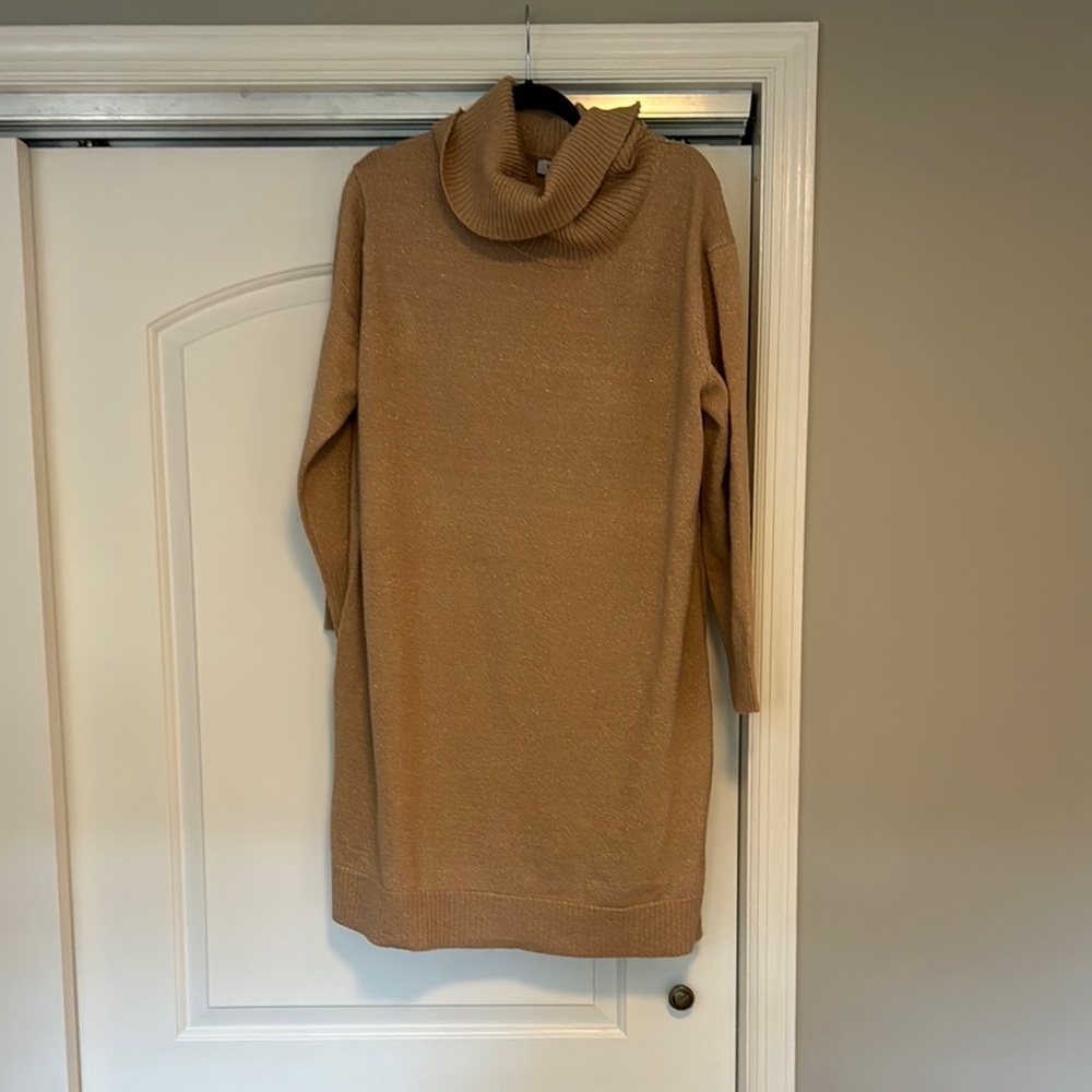 NWT! Nine West Lurex Cowl Neck Sweater Dress
